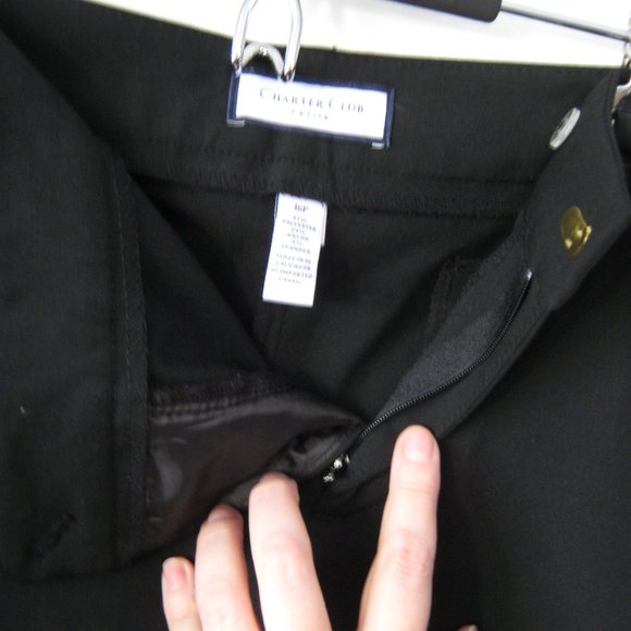 NWT Black Charter Club Slim Leg Ankle Pants - Picture 4 of 5